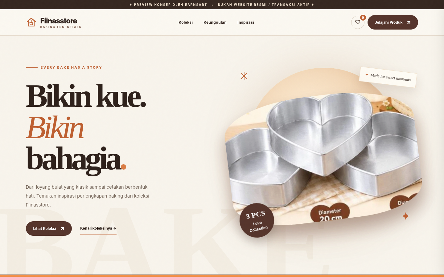 Studi desain Fiinasstore, varian konsep — tampilan desktop 1440x900